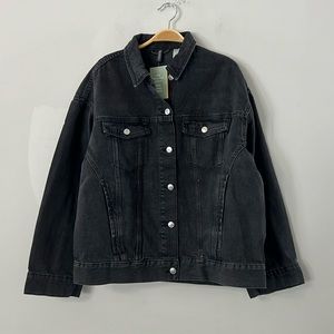 NEW DIVIDED MENS DENIM BLACK JACKET SIZE: XXS